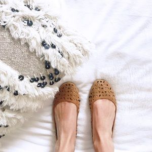 H&M Bohemian Faux Suede Cut-Out Flats